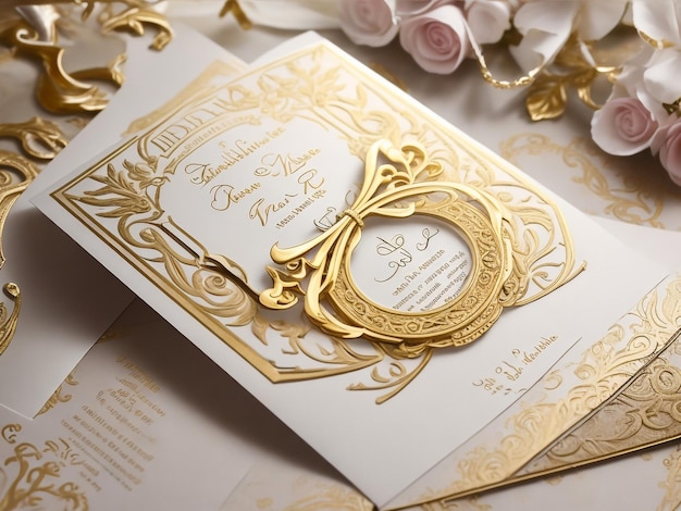 Photo gold and white vintage greeting card luxury ornament template great for invitation flyer menu brochure postcard background wallpaper decoration packaging or any desired idea