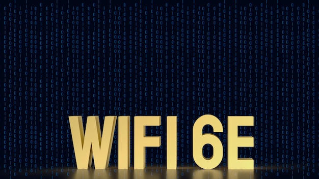 Золотой Wi Fi 6E для технологии концепции 3D renderingxA