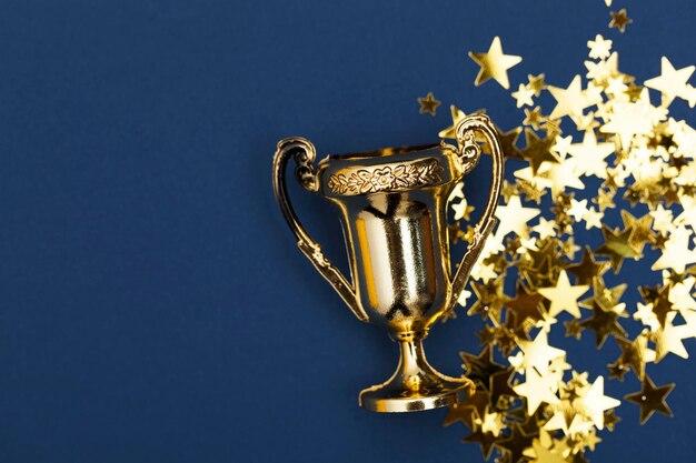 Gold winners achievement trophy background