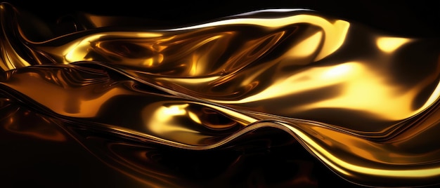 A gold with a black background Generative AI