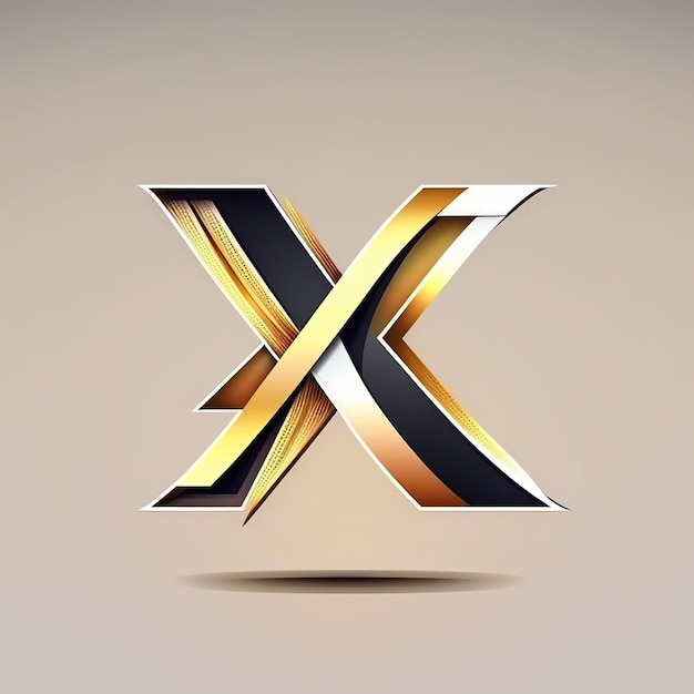 a gold x with a gold x on it