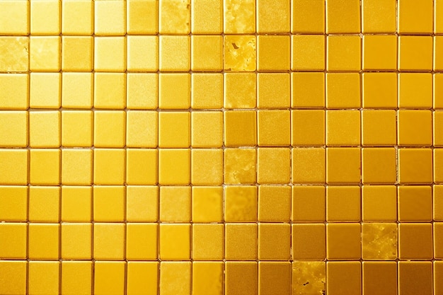 Gold yellow square mosaic tiles