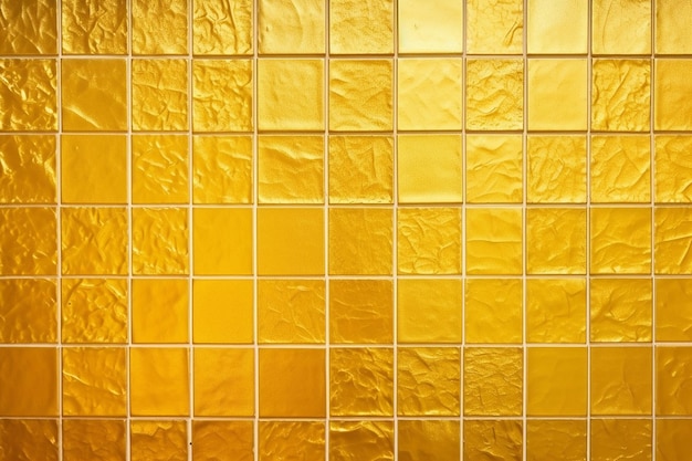 Gold yellow square mosaic tiles