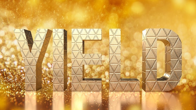 The gold yield on bokeh background for business concept 3d rendering