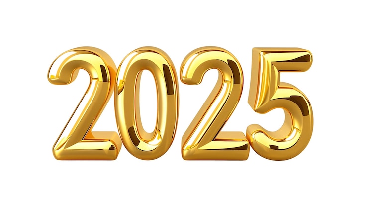 Фотография золотой дизайн текста 2025 года