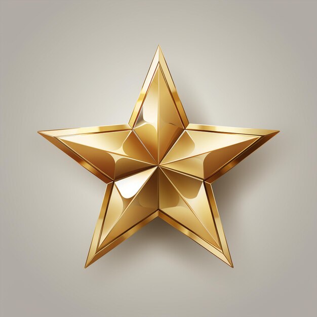 Photo golden 3d star with golden 3d star with highlights icon for holiday design element