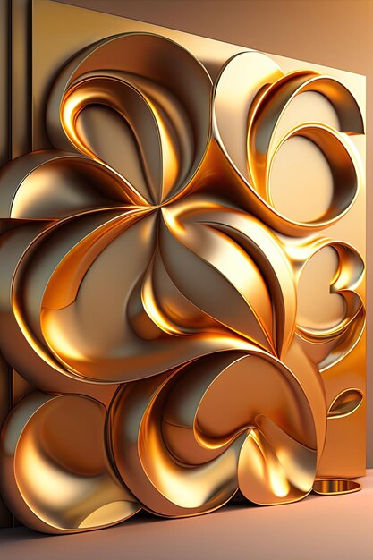 Golden 3d wall