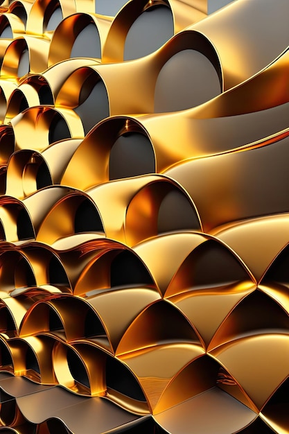 Golden 3d wall