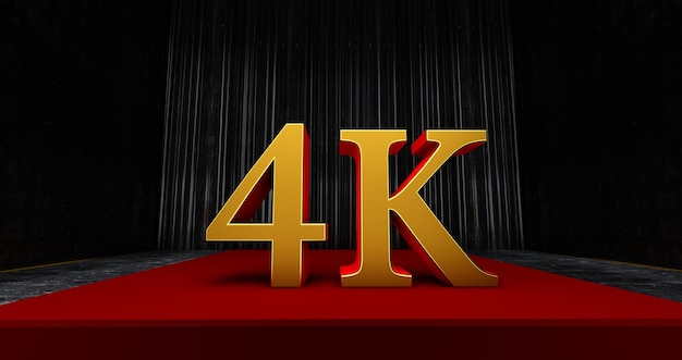 Golden 4k o 4000 grazie, utente web grazie festeggiare abbonati o follower e mi piace, rendering 3d