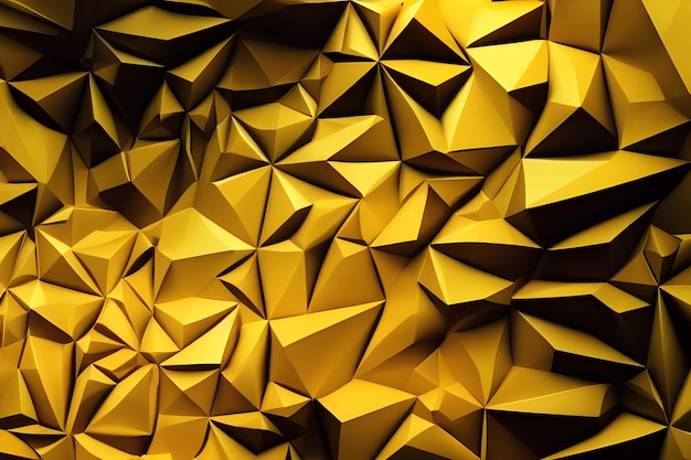 Golden Abstract Background Low Poly Style