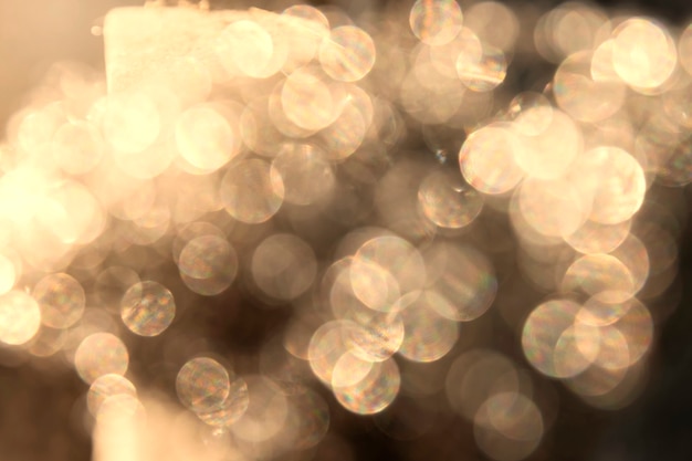 Photo golden abstract bokeh light effect on background