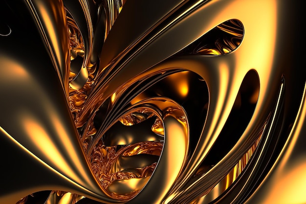 golden abstract design luxury background. AI Generated