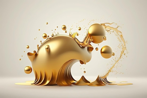 Golden abstract liquid with swirling patterns Luxurious and elegant design precious metals wealth and prosperity highquality products premium branding Generative AI