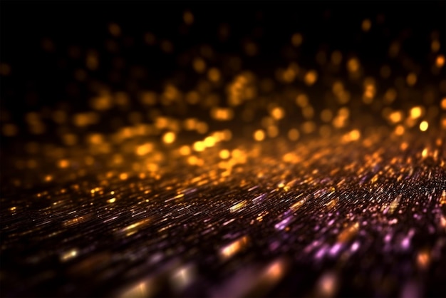 Golden abstract particle dust or glitter background wallpaper galaxy cosmic space fantasy background