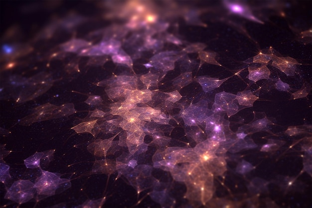 Golden abstract particle dust or glitter background wallpaper galaxy cosmic space neurons background