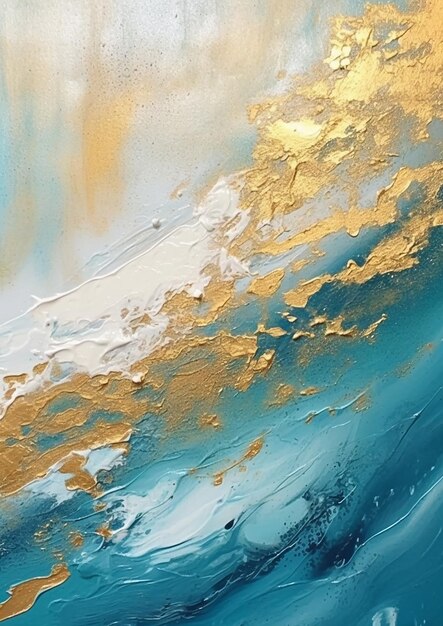 Golden abstract turquoise elegance and fluid designs