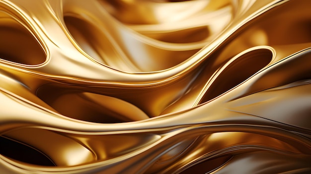 Golden abstract wavy background