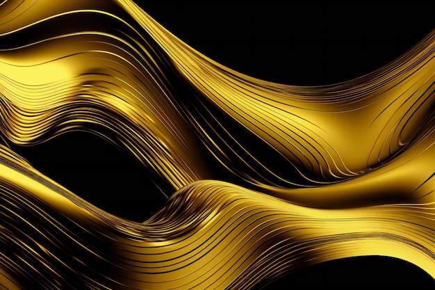 Golden abstract wavy background