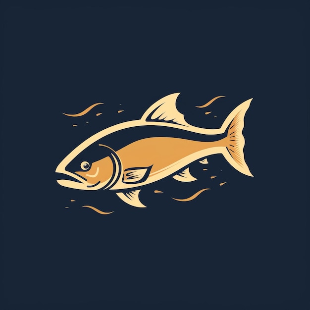 黄金時代に触発された魚のジャンプのロゴデザイン