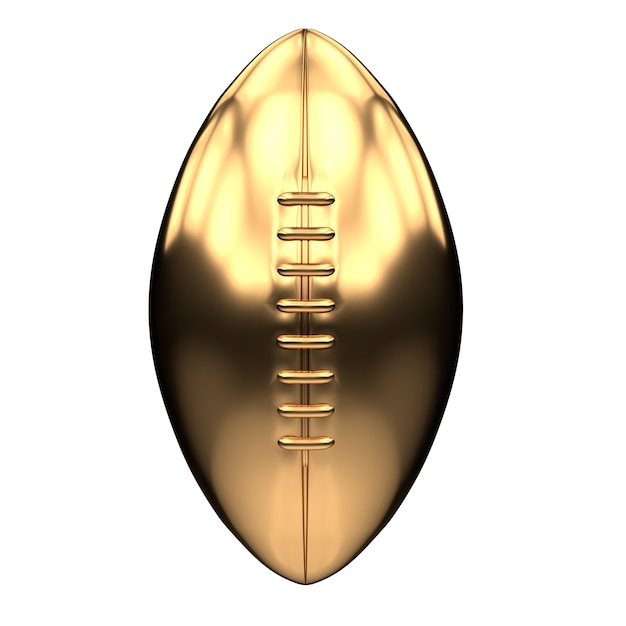 Photo golden american football ball isolated