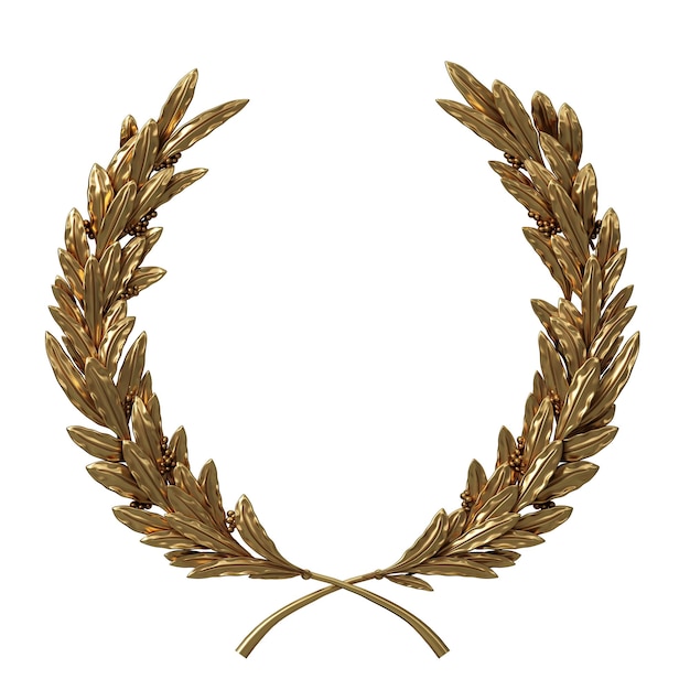 Photo golden antique realistic vintage winner laurel wreath