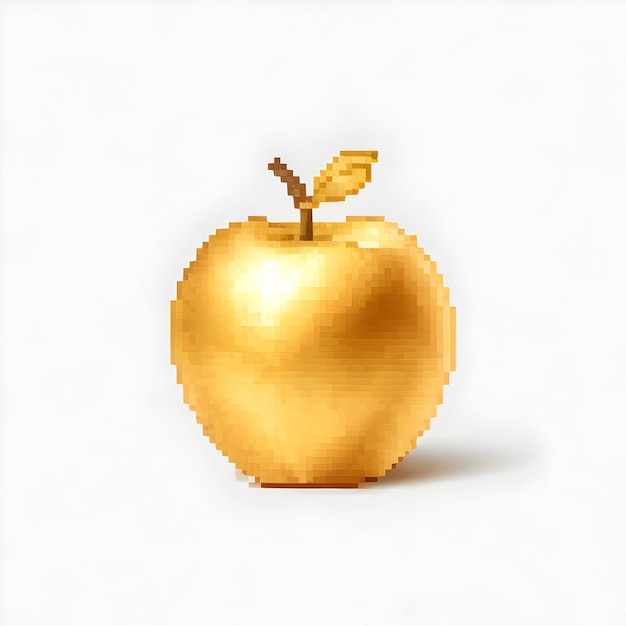Photo golden apple pixel art