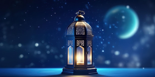 golden Arabic lantern of ramadan celebration background illustration