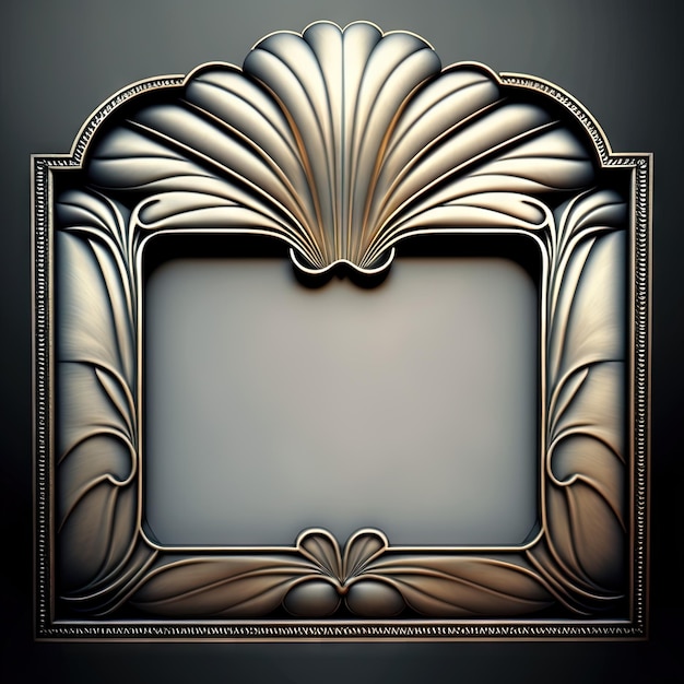 Golden art deco frame with ornament Retro golden art deco or art nouveu frame in roaring 20s style