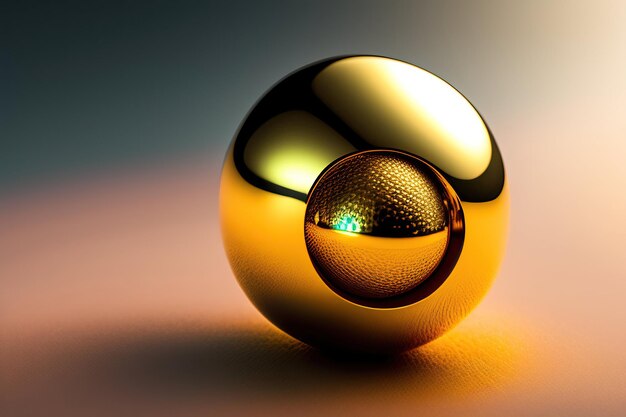 golden atom close up