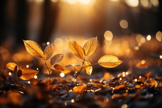 Golden autumn leaves