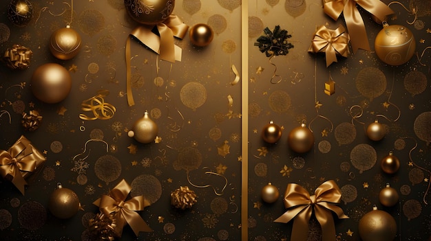 Golden Background Sparkle of Festivity in Holiday Decor