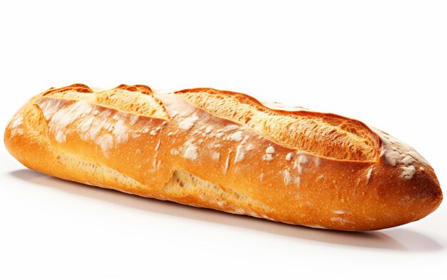 Golden Baguette on White Background