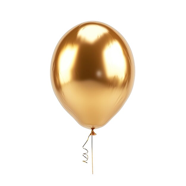 Golden balloon isolated on white background