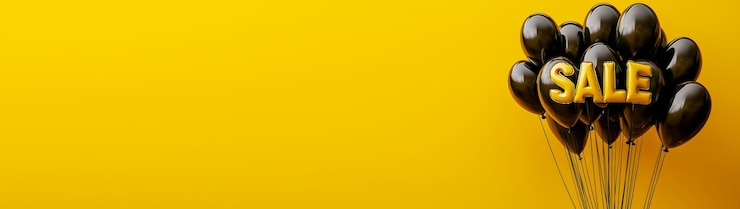 Photo golden balls and beautiful red text sale on an orange background retail promotions discounts
