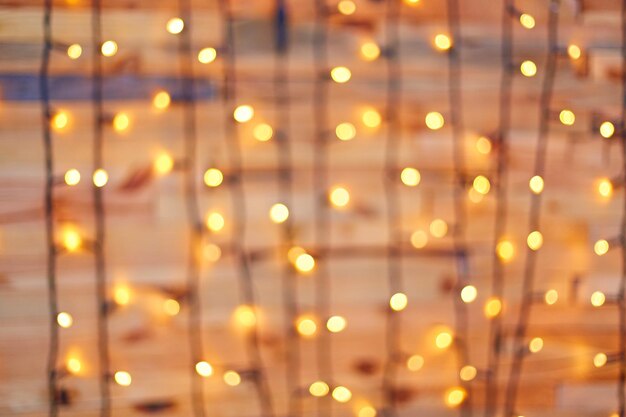 Golden beautiful blurred bokeh background with copy space