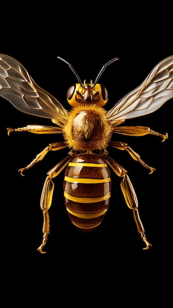 Golden Bee Perspective 3D View