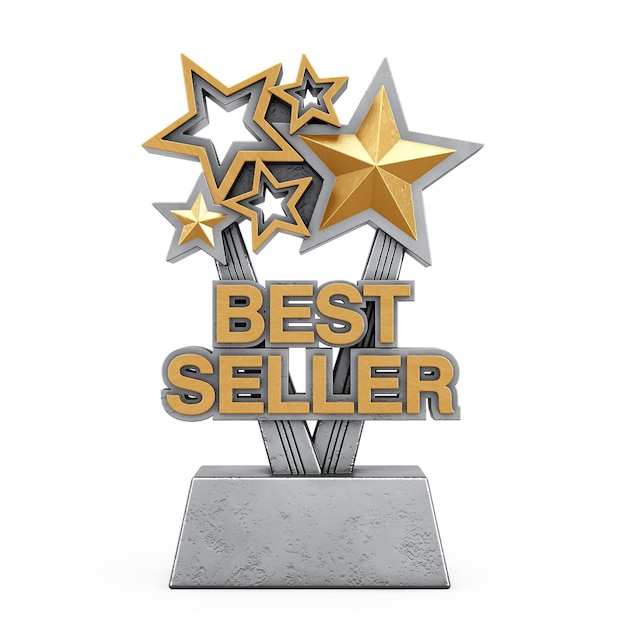 3d-рендеринг Golden Best Seller Business Award Trophy