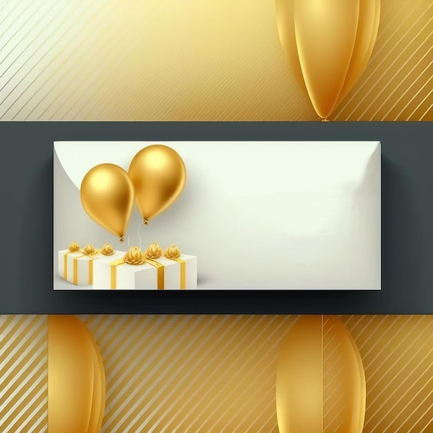 Photo golden birthday wish banner or instagram story