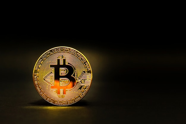 Moneta bitcoin d'oro monete monete bitcoin valuta.