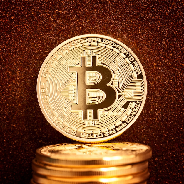 Golden bitcoin coin