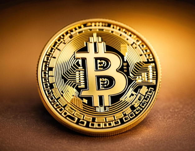 Photo golden bitcoin cryptocurrency digital money and business