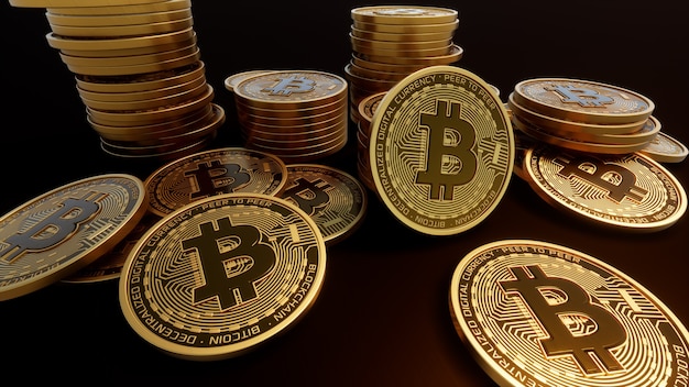 Golden bitcoin image for crypto currency