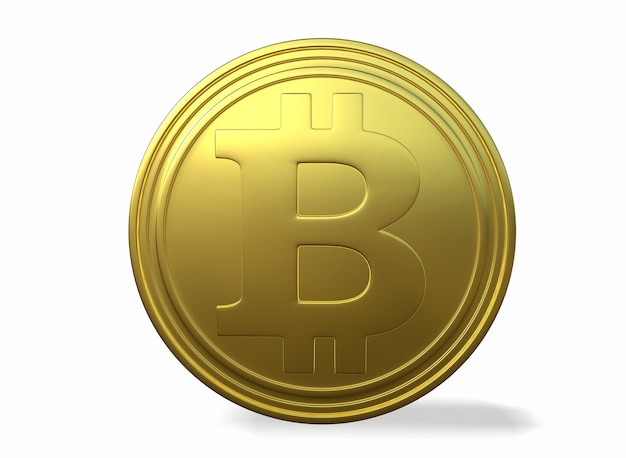 A golden bitcoin sign