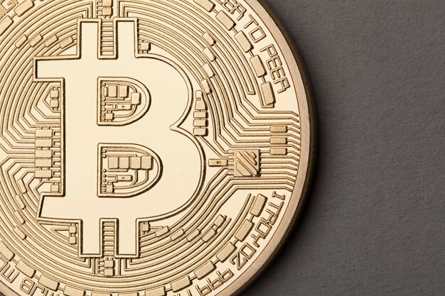 Golden Bitcoin virtual currency coin