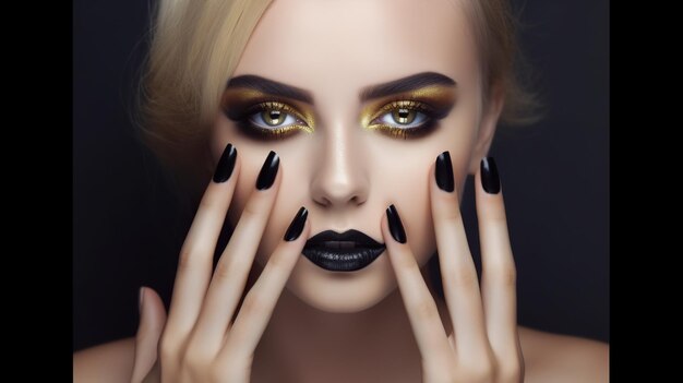 golden black makeup