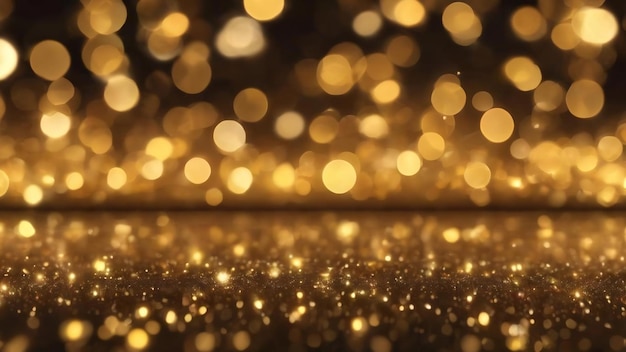 Golden bokeh background with abstract glowing light