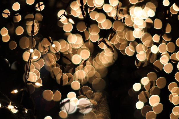 Golden bokeh festival small bulb background