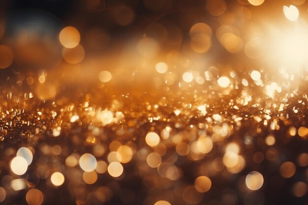 Golden Bokeh Lens Flare op een lichte achtergrond Generatieve AI