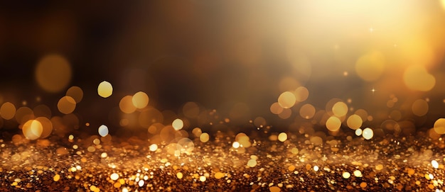 Golden Bokeh Lights on Elegant Dark Background