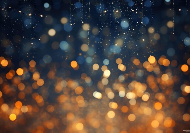 Golden bokeh and lights Illustration AI GenerativexA